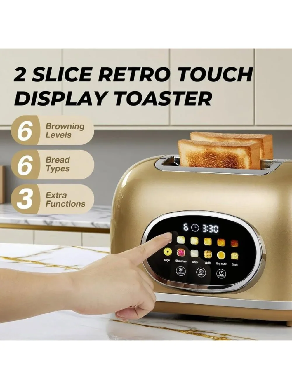 Gold 2 Slice Touchscreen Stainless Steel 1.5